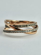 Load image into Gallery viewer, 6356 Vintage: 9ct Rose Gold 40 Diamonds Openwork Dress Ring