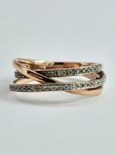 Load image into Gallery viewer, 6356 Vintage: 9ct Rose Gold 40 Diamonds Openwork Dress Ring