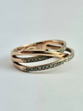 Load image into Gallery viewer, 6356 Vintage: 9ct Rose Gold 40 Diamonds Openwork Dress Ring