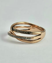 Load image into Gallery viewer, 6356 Vintage: 9ct Rose Gold 40 Diamonds Openwork Dress Ring