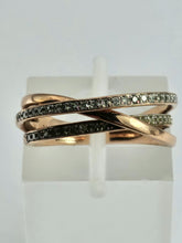 Load image into Gallery viewer, 6356 Vintage: 9ct Rose Gold 40 Diamonds Openwork Dress Ring