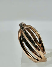 Load image into Gallery viewer, 6356 Vintage: 9ct Rose Gold 40 Diamonds Openwork Dress Ring