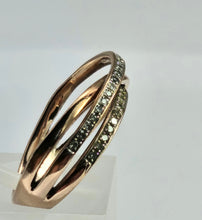 Load image into Gallery viewer, 6356 Vintage: 9ct Rose Gold 40 Diamonds Openwork Dress Ring
