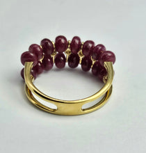 Load image into Gallery viewer, 1520: Vintage: 18ct Gold Rubies Diamonds Tiered Cocktail Ring