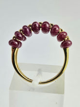 Load image into Gallery viewer, 1520: Vintage: 18ct Gold Rubies Diamonds Tiered Cocktail Ring