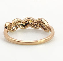 Load image into Gallery viewer, 6351 Vintage: 9ct Rose Gold Champagne Diamonds Stacker/Dress Ring