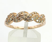 Load image into Gallery viewer, 6351 Vintage: 9ct Rose Gold Champagne Diamonds Stacker/Dress Ring