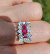 Cargar imagen en el visor de la galería, 1670: Vintage: 18ct Gold Rubies Diamonds Cocktail Ring- Exceptional