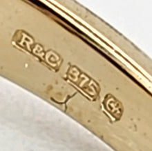 Cargar imagen en el visor de la galería, 1465: Vintage: 9ct Gold Oval Purple Amethyst 16 Diamonds Dress Ring- FAB