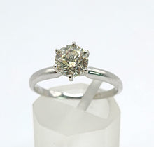 Load image into Gallery viewer, 1702: Vintage: 14ct White Gold Brilliant Cut Diamond Solitaire; sparkling natural diamond
