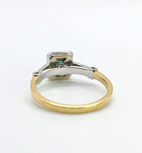 Load image into Gallery viewer, 1723: Vintage: 18ct Gold Emerald 32 Diamonds Dress Ring- elegant eye candy