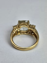 Load image into Gallery viewer, 1522: Vintage: 9ct Gold Large Cushion Cut Mint Green Amethyst Tanzanites Cocktail Ring- exceptional