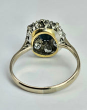 Load image into Gallery viewer, 1677: Vintage; 18ct White Gold French Blue Sapphire Diamonds (1.2ct) Diana Cluster Ring.