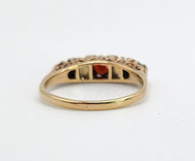 Load image into Gallery viewer, 1623: Vintage: 9ct Gold Opals & Garnets Dress/Stacker Ring- From 1963, very pretty.