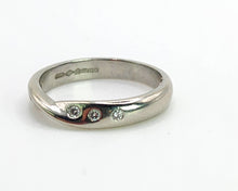 Load image into Gallery viewer, 1653:   Vintage: Platinum 6 Diamonds Stacker Band Ring- pristine and sparkling