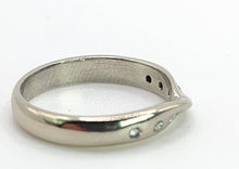 Load image into Gallery viewer, 1653:   Vintage: Platinum 6 Diamonds Stacker Band Ring- pristine and sparkling