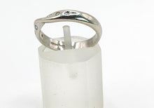 Load image into Gallery viewer, 1653:   Vintage: Platinum 6 Diamonds Stacker Band Ring- pristine and sparkling