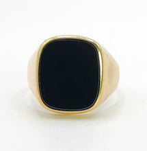 Load image into Gallery viewer, 1656: Vintage: 18ct Gold Black Onyx Signet Ring- unisex appeal, nice weight