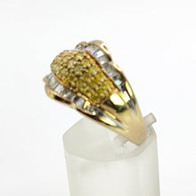 Load image into Gallery viewer, 1695: Vintage: 9ct Gold Yellow & White Diamonds Cocktail Ring
