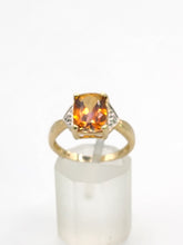 Load image into Gallery viewer, 1547: Vintage: 9ct Gold Mystic Topaz Diamonds Ring - lovely colours