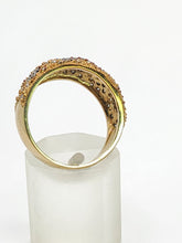 Load image into Gallery viewer, 1570: Vintage: 9ct Gold Champagne & White Diamonds Ring- 75 sparkling, natural diamonds