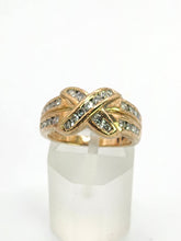 Load image into Gallery viewer, 1755: Vintage: 9ct Gold 27 Round Full Cut Diamonds Ring-substantial, natural, sparkling ring- splendid