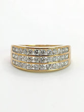 Load image into Gallery viewer, 1551: Vintage: 9ct Gold Diamonds Tiered Ring- 36 natural sparkling diamonds