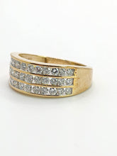 Load image into Gallery viewer, 1551: Vintage: 9ct Gold Diamonds Tiered Ring- 36 natural sparkling diamonds