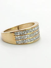 Load image into Gallery viewer, 1551: Vintage: 9ct Gold Diamonds Tiered Ring- 36 natural sparkling diamonds