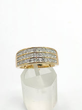 Load image into Gallery viewer, 1551: Vintage: 9ct Gold Diamonds Tiered Ring- 36 natural sparkling diamonds