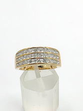 Load image into Gallery viewer, 1551: Vintage: 9ct Gold Diamonds Tiered Ring- 36 natural sparkling diamonds