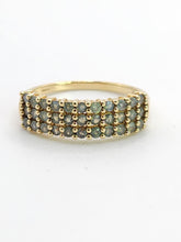 Load image into Gallery viewer, 1778: Vintage: 9ct Gold Green Topaz Stacker/Dress Ring- gorgeous green