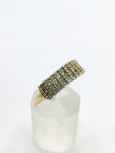 Load image into Gallery viewer, 1778: Vintage: 9ct Gold Green Topaz Stacker/Dress Ring- gorgeous green