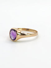 Load image into Gallery viewer, 0871: Antique: 9ct Gold Lilac Amethyst Signet Ring- From 1911