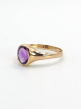 Load image into Gallery viewer, 0871: Antique: 9ct Gold Lilac Amethyst Signet Ring- From 1911