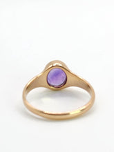 Load image into Gallery viewer, 0871: Antique: 9ct Gold Lilac Amethyst Signet Ring- From 1911