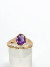 Load image into Gallery viewer, 0871: Antique: 9ct Gold Lilac Amethyst Signet Ring- From 1911
