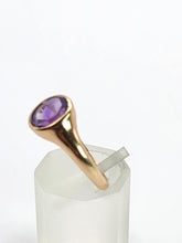 Load image into Gallery viewer, 0871: Antique: 9ct Gold Lilac Amethyst Signet Ring- From 1911