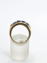 Load image into Gallery viewer, 1774: Vintage: 9ct Gold Cornflower Blue Sapphires Cocktail "Bombe" Ring- FAB