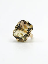 Load image into Gallery viewer, 1111: Vintage: 9ct Gold Emerald Cut Green Spinel Statement Ring- from 1970