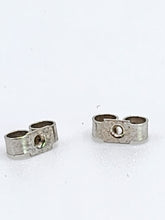 Load image into Gallery viewer, 1453: Vintage: 18ct White Gold Peridot 52 Diamonds Stud Earrings- lovely sparkle