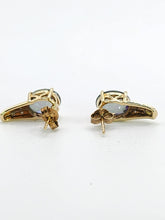 Load image into Gallery viewer, 1688: Vintage; 9ct Gold Caribbean Topaz Diamonds Stud Earrings- fabulous colours,