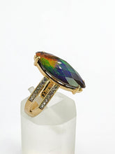 Load image into Gallery viewer, 1791: Vintage: 9ct Gold Tri-Coloured & Glacier White Topaz Cocktail Ring- a beauty