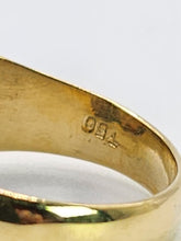 Load image into Gallery viewer, 1620: Vintage; 18ct Gold Blue Enamel Diamonds Art Deco Style Signet Ring- Heavy, sparkling statement piece.