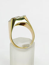 Load image into Gallery viewer, 1620: Vintage; 18ct Gold Blue Enamel Diamonds Art Deco Style Signet Ring- Heavy, sparkling statement piece.