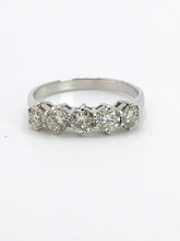 Cargar imagen en el visor de la galería, 1721: Vintage;: 18ct White Gold Diamonds Dress Stacker Ring- 1.21ct of fine, natural diamonds