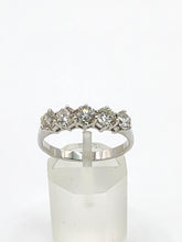 Cargar imagen en el visor de la galería, 1721: Vintage;: 18ct White Gold Diamonds Dress Stacker Ring- 1.21ct of fine, natural diamonds