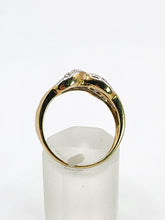 Load image into Gallery viewer, 1841: Vintage: 9ct Gold Tanzanites Diamonds Crossover Cocktail Ring- sparkling symmetry