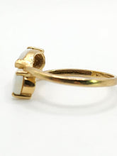 Load image into Gallery viewer, 1852: Vintage; 9ct Gold White Opals Cross-Over Stacker Ring- Symbolic beauty