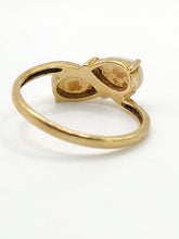 Load image into Gallery viewer, 1852: Vintage; 9ct Gold White Opals Cross-Over Stacker Ring- Symbolic beauty